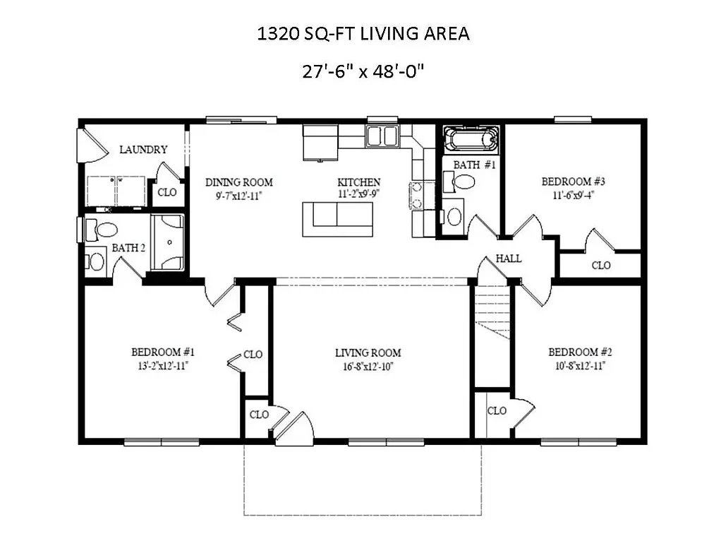 prefab ranch house floorplan